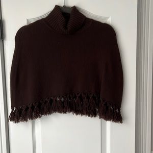 Chocolate brown cashmere poncho
